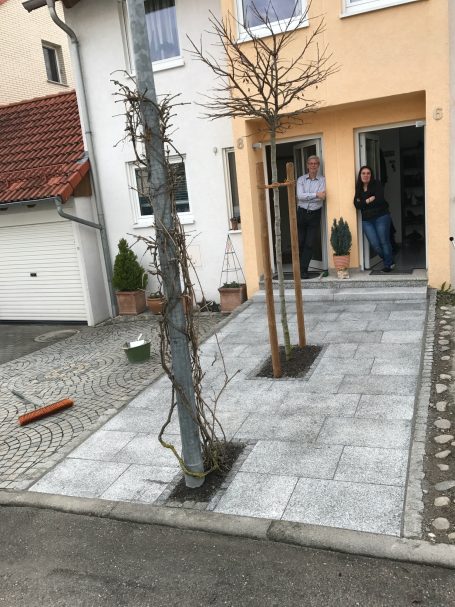 Eingangsbereich Naturstein Terrassenplatten Granit